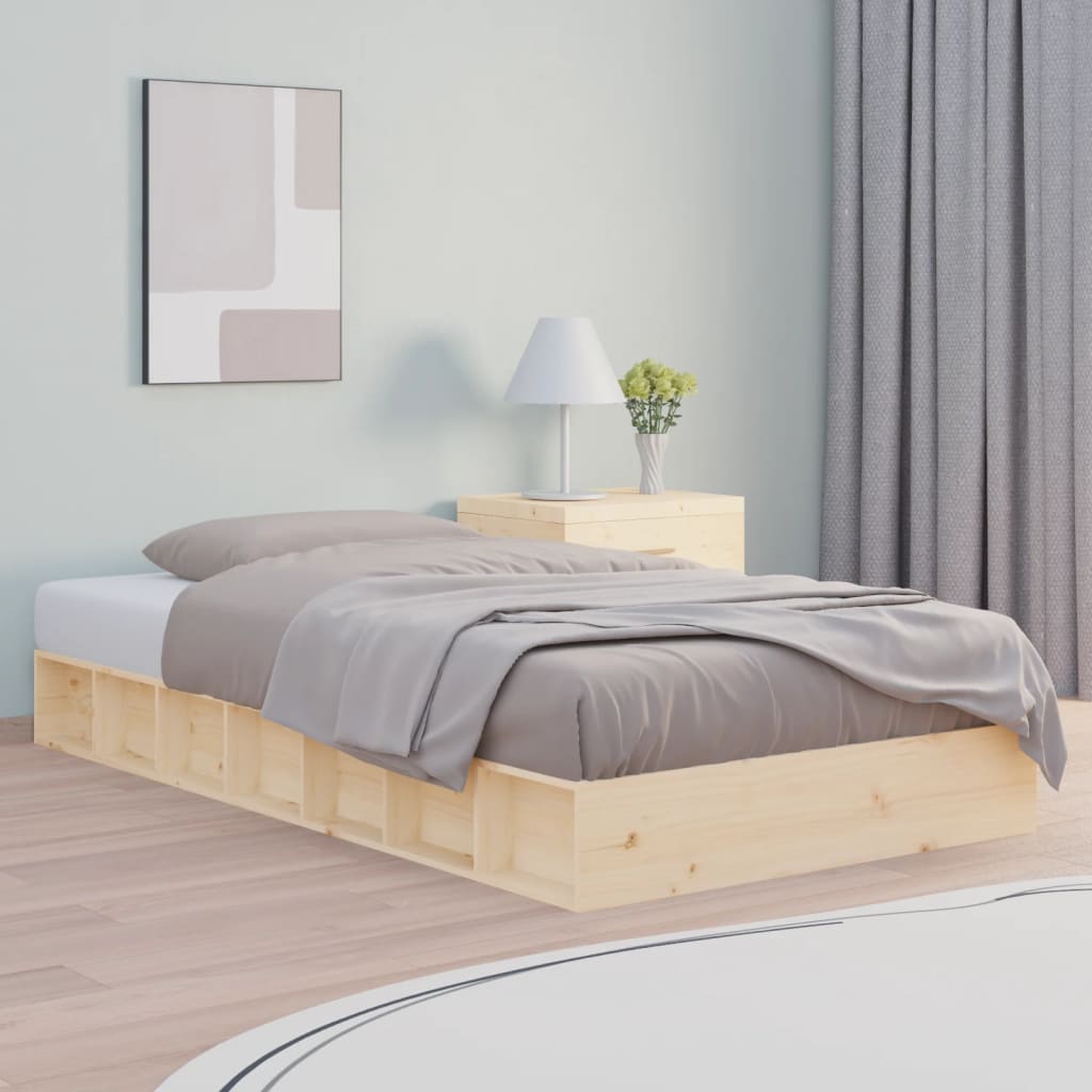 Cadre de lit sans matelas 90x190 cm bois massif