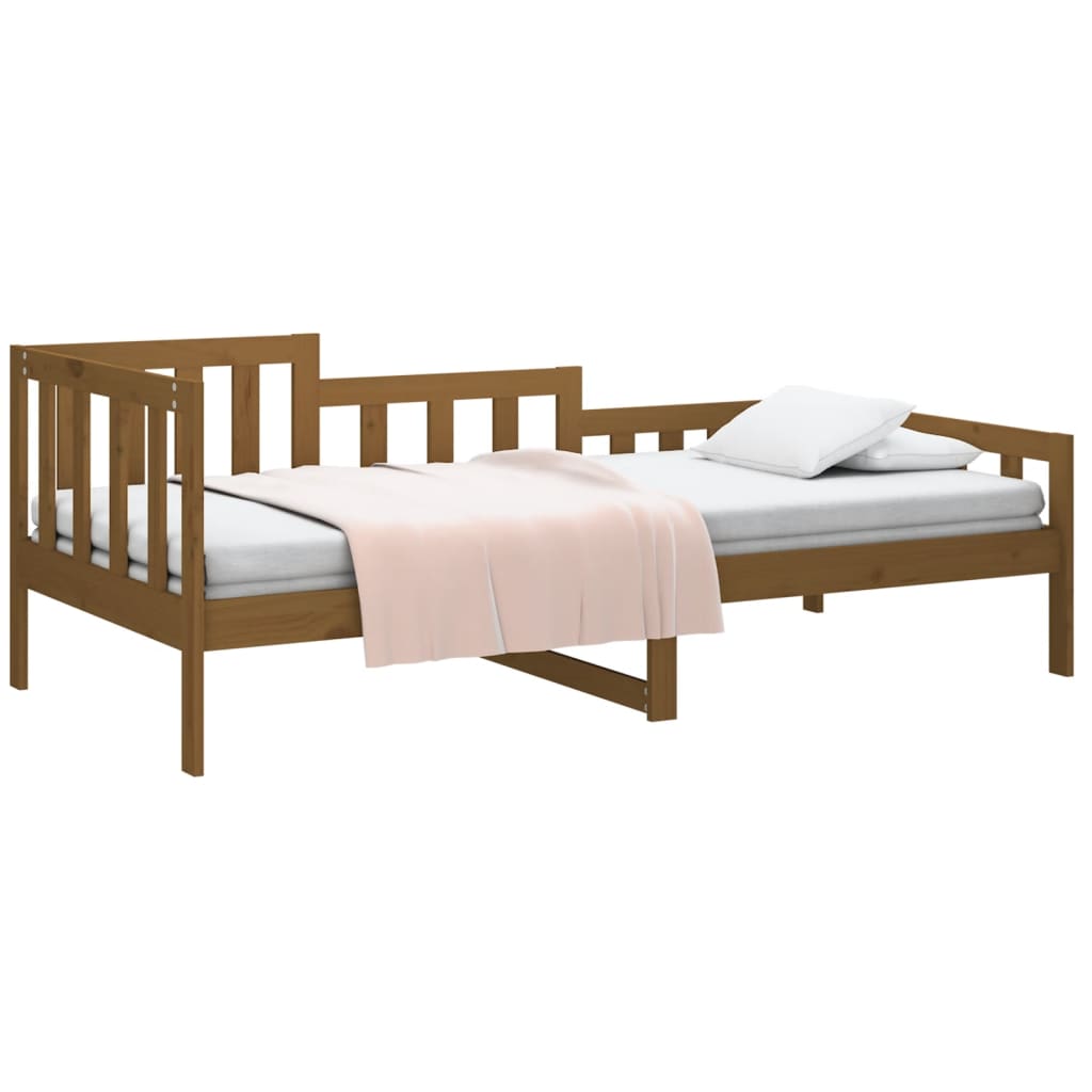 Lit de jour sans matelas marron miel 80x200 cm bois pin massif