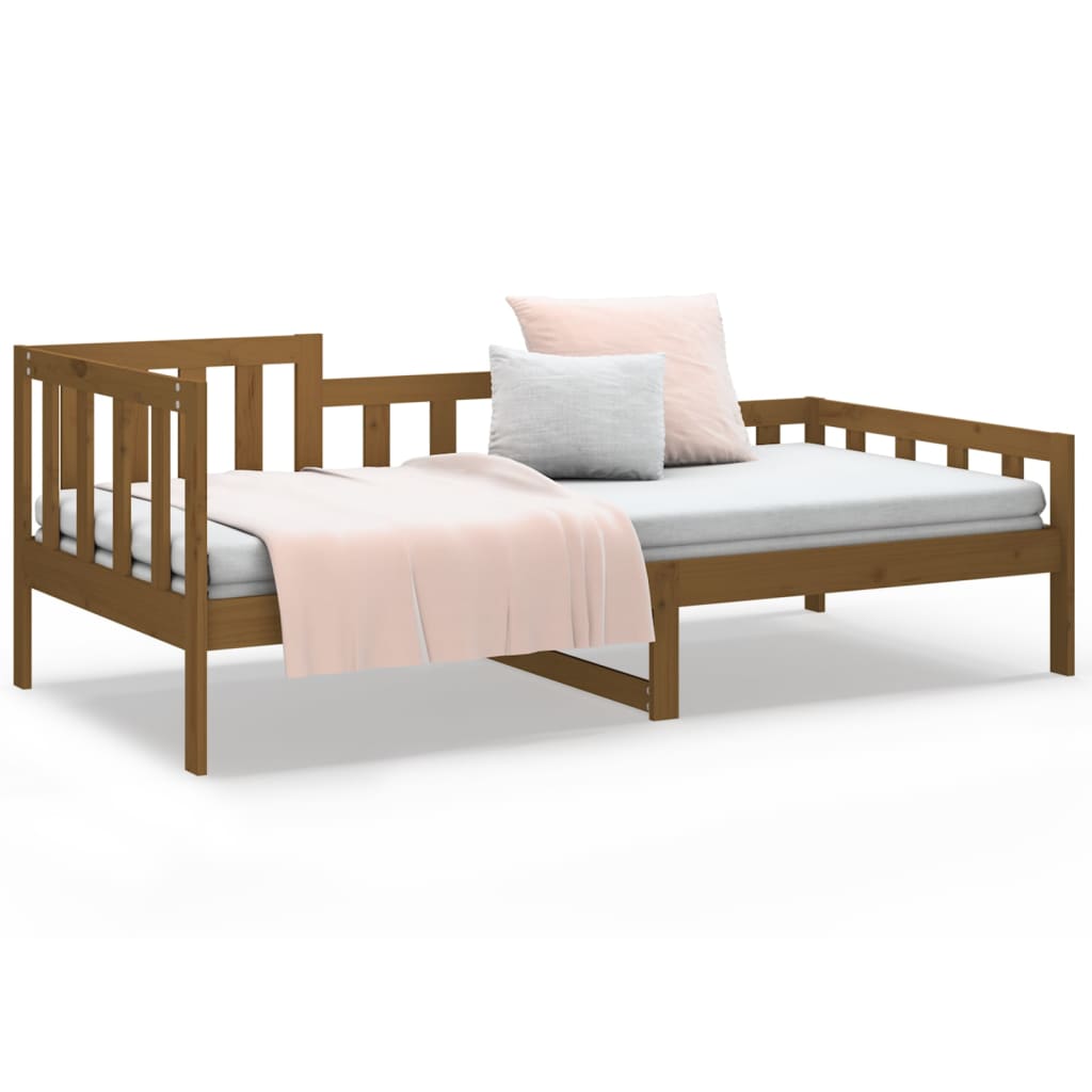 Lit de jour sans matelas marron miel 80x200 cm bois pin massif