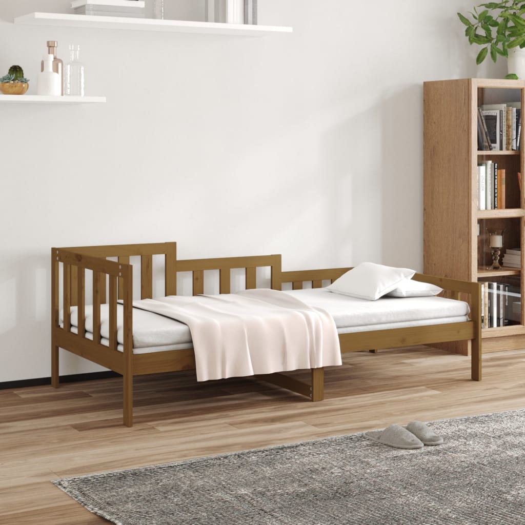 Lit de jour sans matelas marron miel 80x200 cm bois pin massif