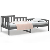 Lit de jour sans matelas gris 90x200 cm bois de pin massif