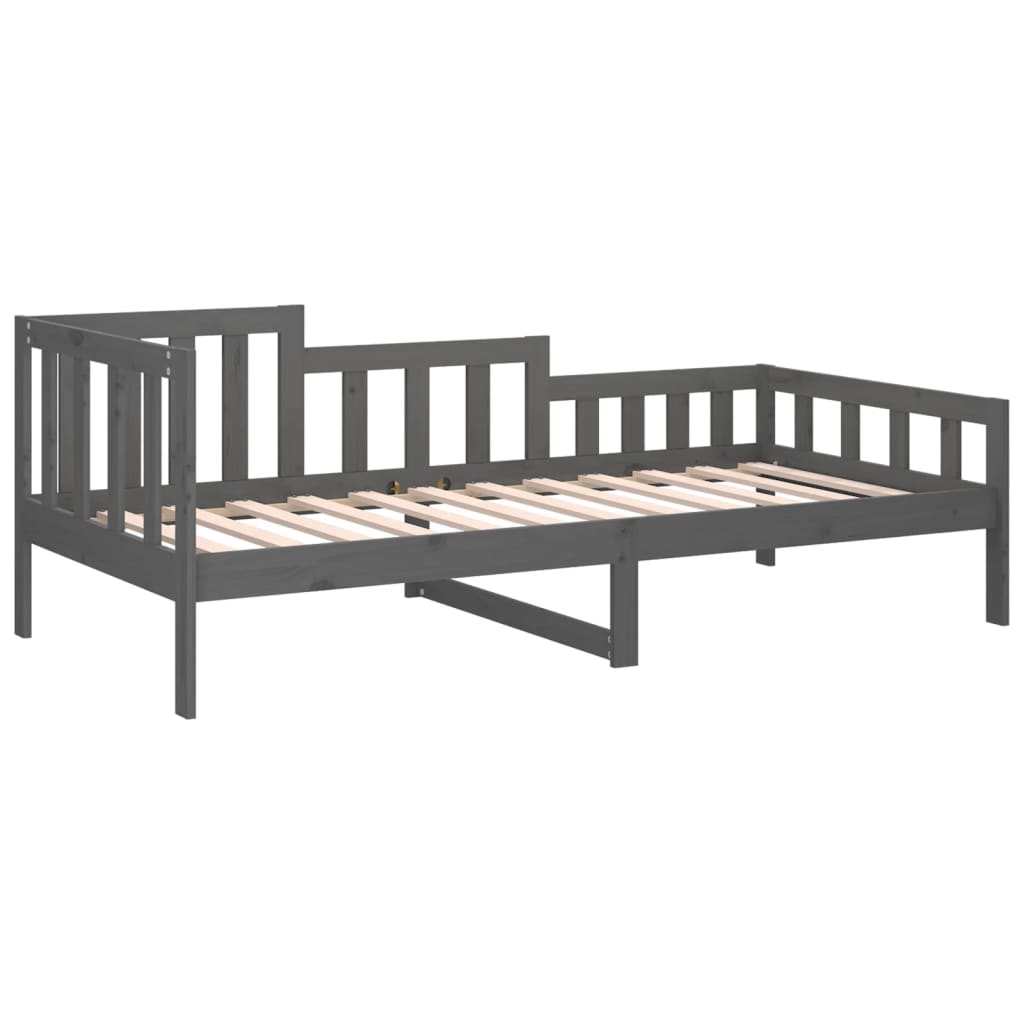 Lit de jour sans matelas gris 90x200 cm bois de pin massif