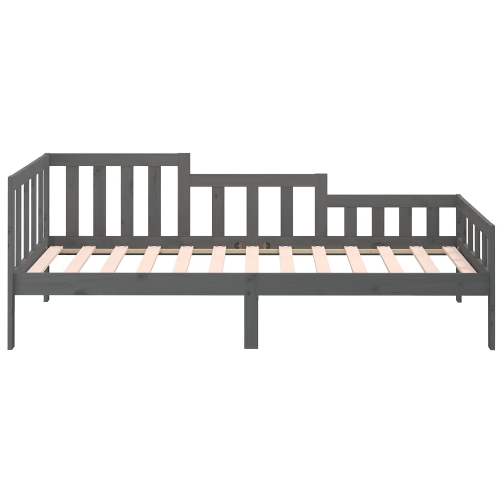 Day bed without mattress gray 90x200 cm solid pine wood