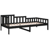 Lit de jour sans matelas noir 90x200 cm bois de pin massif