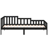 Day bed without mattress black 90x200 cm solid pine wood