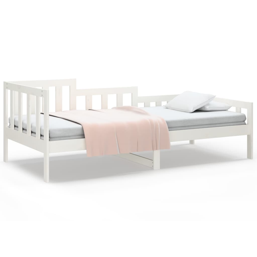 Lit de jour sans matelas blanc 90x190 cm bois de pin massif