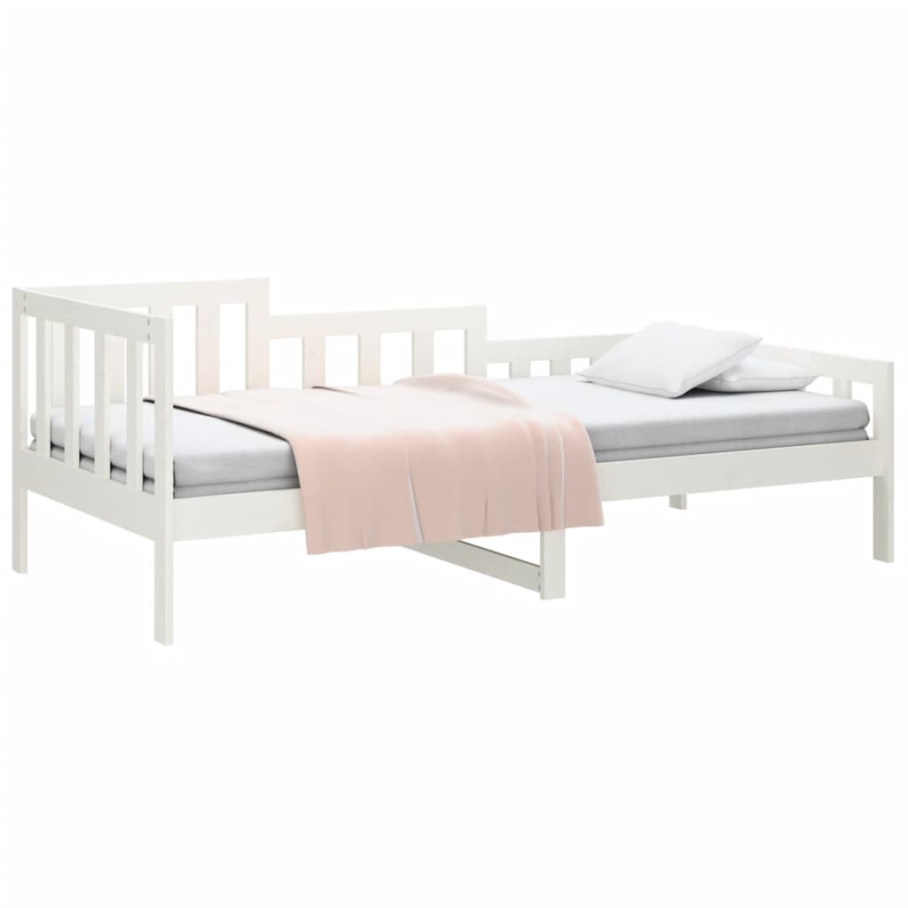 Lit de jour sans matelas blanc 90x190 cm bois de pin massif