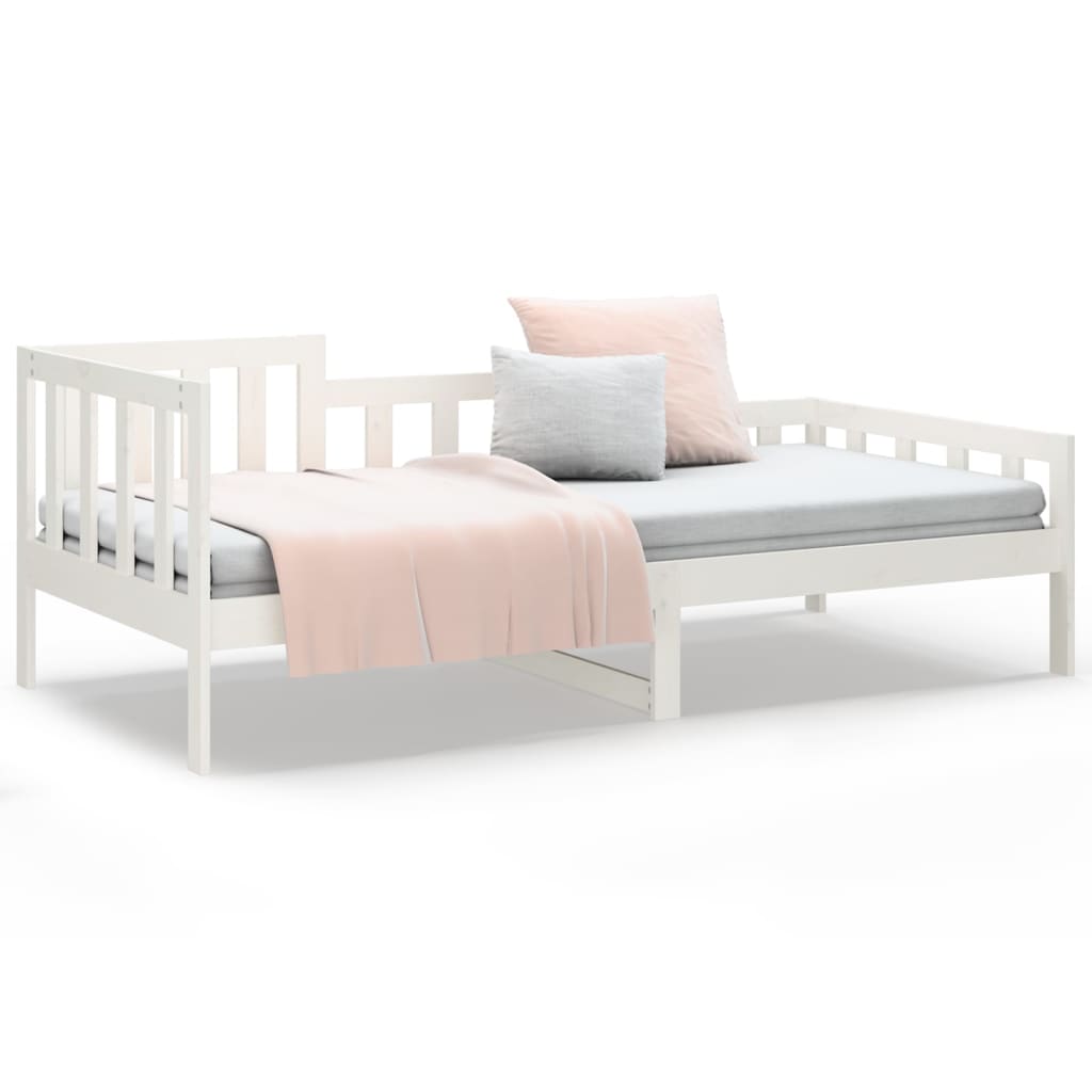 Lit de jour sans matelas blanc 90x190 cm bois de pin massif