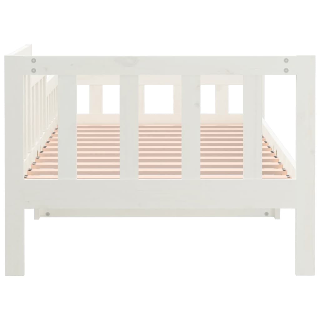 Lit de jour sans matelas blanc 90x190 cm bois de pin massif