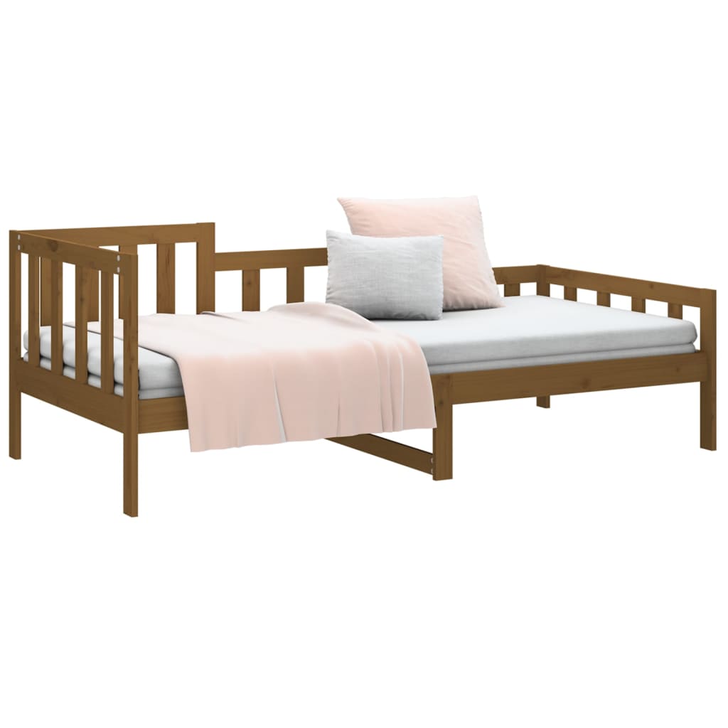 Lit de jour sans matelas marron miel 90x190 cm bois pin massif