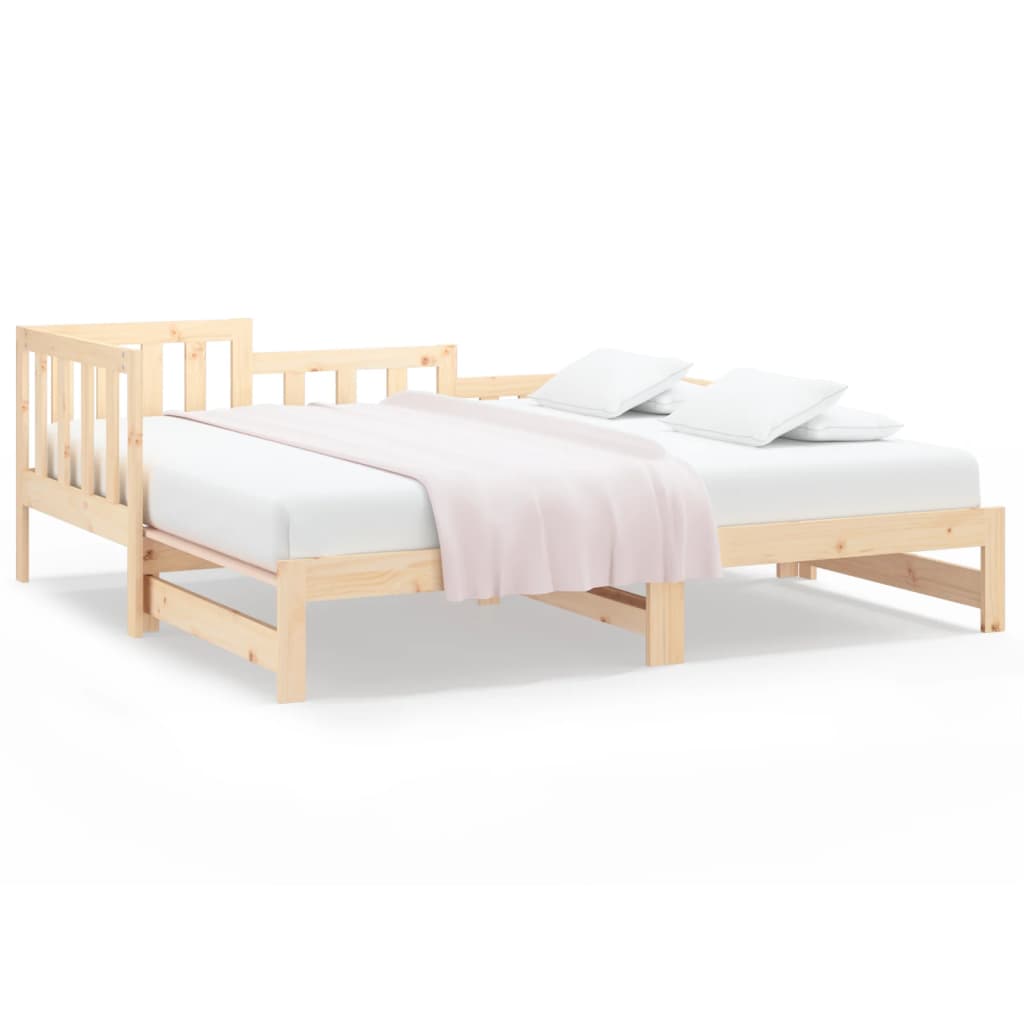 Lit coulissant sans matelas 2x(80x200) cm Bois de pin massif