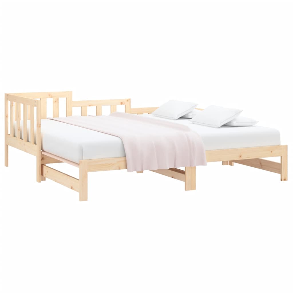 Lit coulissant sans matelas 2x(80x200) cm Bois de pin massif