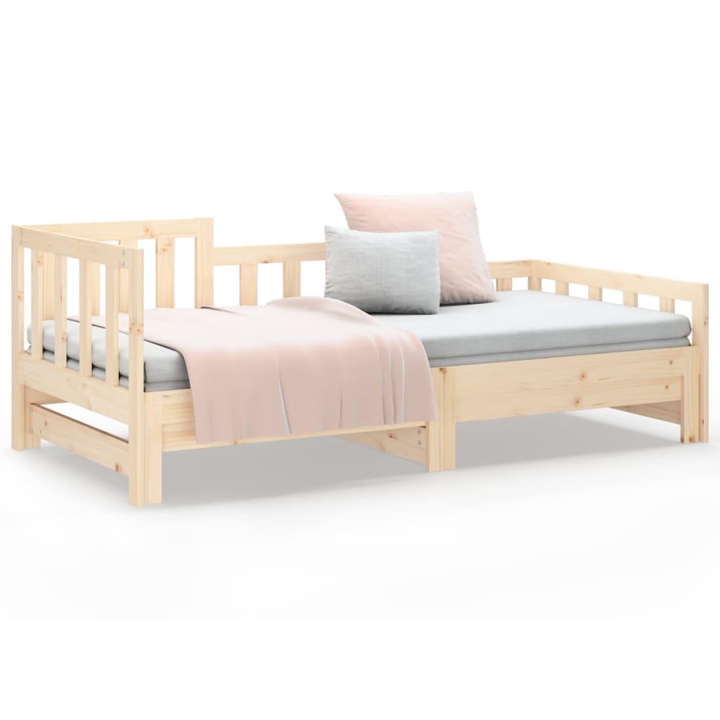 Sliding bed without mattress 2x(80x200) cm Solid pine wood