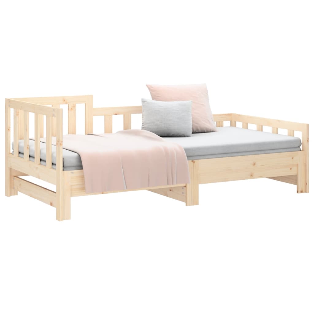 Lit coulissant sans matelas 2x(80x200) cm Bois de pin massif