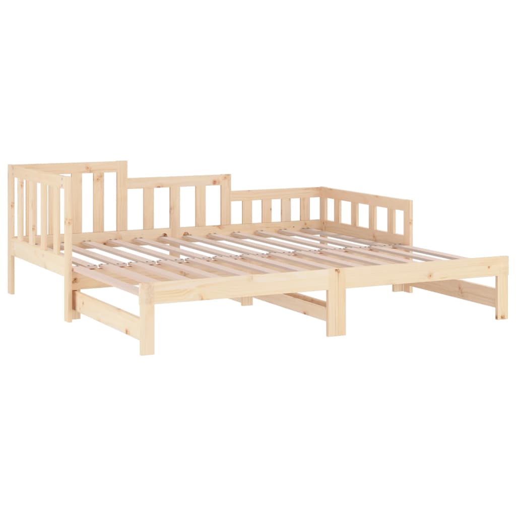 Lit coulissant sans matelas 2x(80x200) cm Bois de pin massif