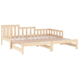 Sliding bed without mattress 2x(80x200) cm Solid pine wood