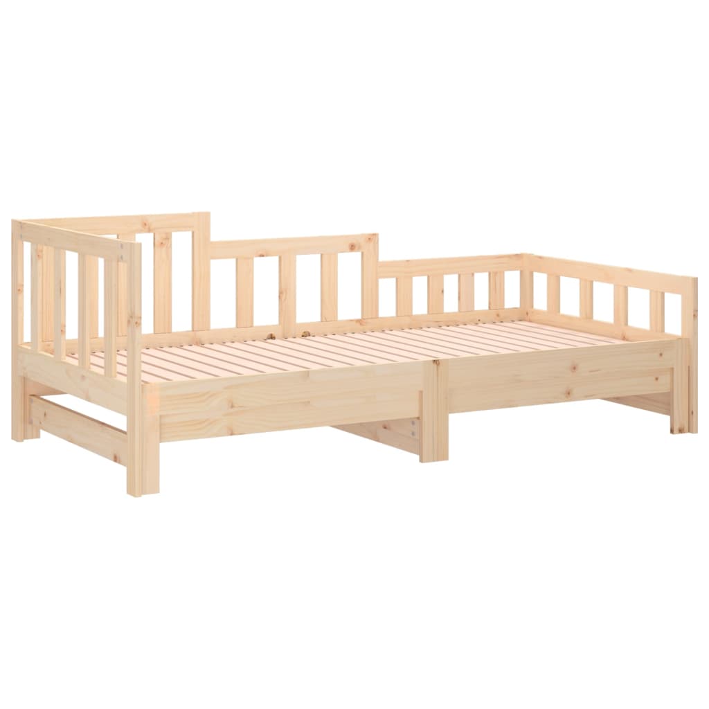 Sliding bed without mattress 2x(80x200) cm Solid pine wood