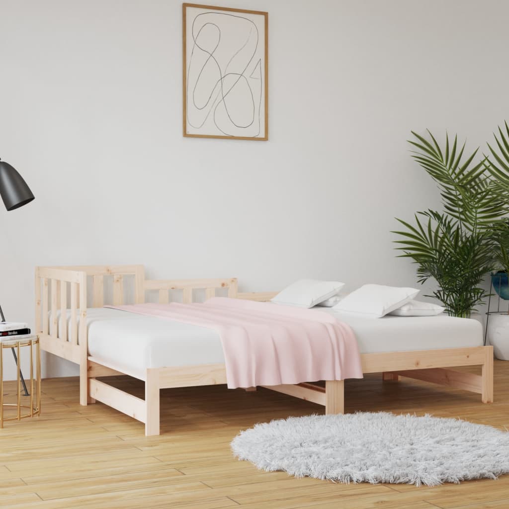 Sliding bed without mattress 2x(80x200) cm Solid pine wood