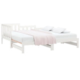 Lit coulissant sans matelas blanc 2x(80x200)cm