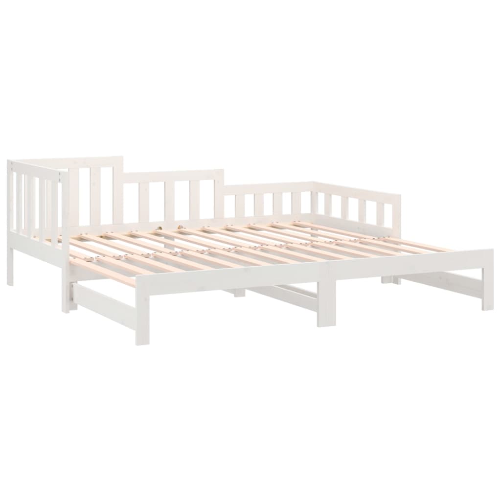 Lit coulissant sans matelas blanc 2x(80x200)cm