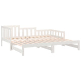 Lit coulissant sans matelas blanc 2x(80x200)cm