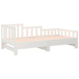 Lit coulissant sans matelas blanc 2x(80x200)cm