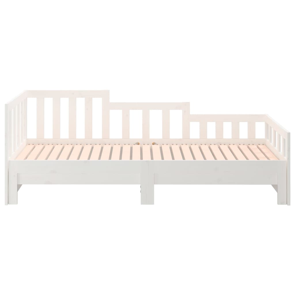 Lit coulissant sans matelas blanc 2x(80x200)cm