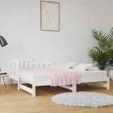 Lit coulissant sans matelas blanc 2x(80x200)cm