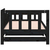 Sliding bed without mattress black solid pine wood