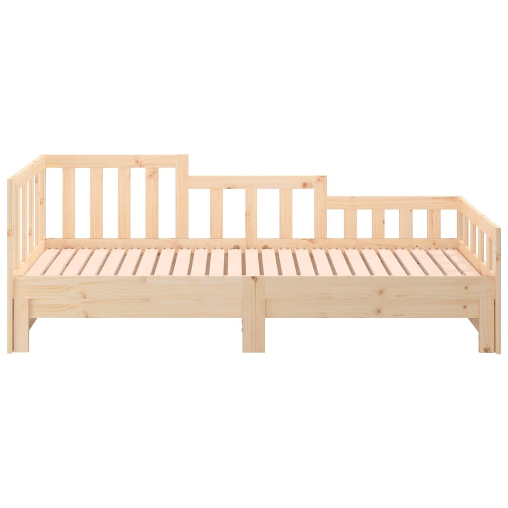 Lit coulissant sans matelas 2x(90x200) cm Bois de pin massif