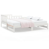 Lit coulissant sans matelas blanc 2x(90x190) cm