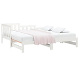 Lit coulissant sans matelas blanc 2x(90x190) cm