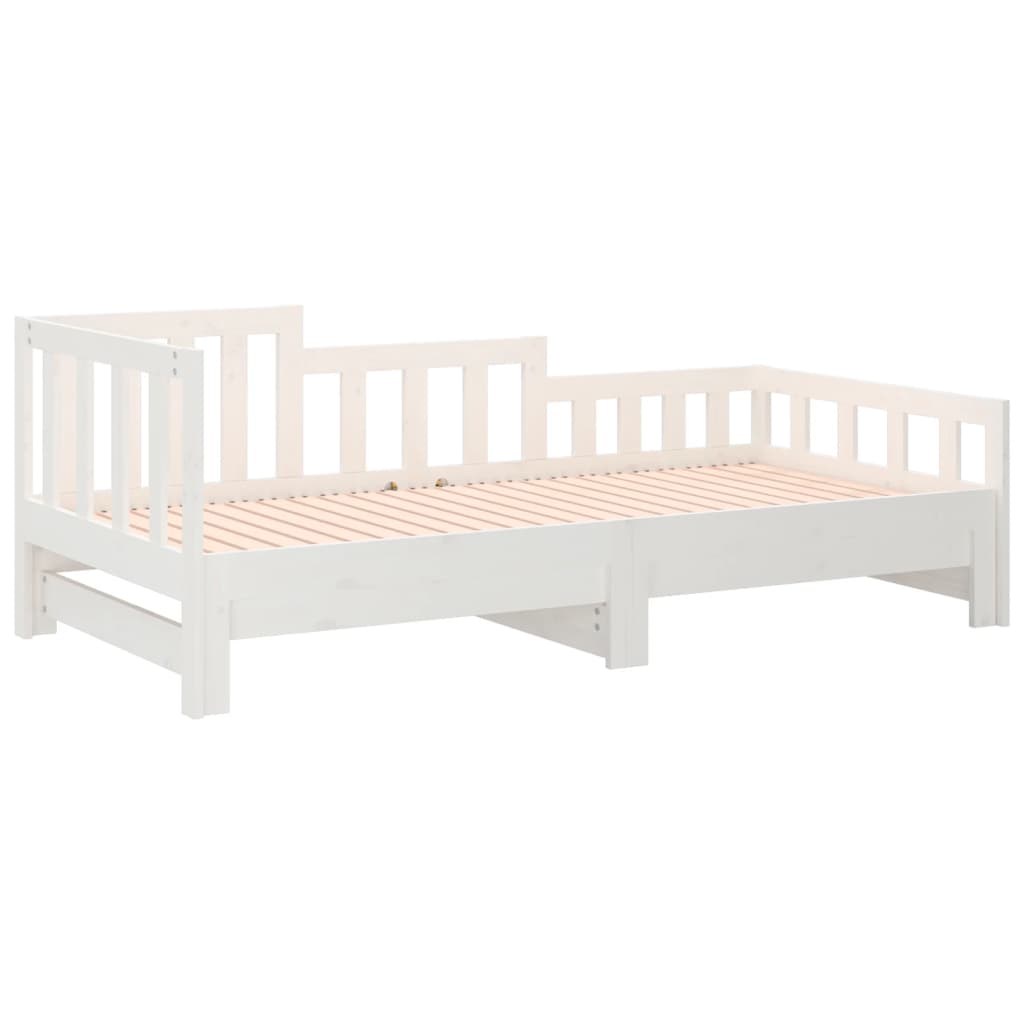 Lit coulissant sans matelas blanc 2x(90x190) cm