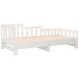 Lit coulissant sans matelas blanc 2x(90x190) cm