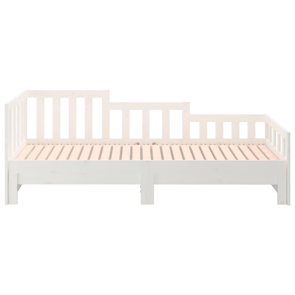 Lit coulissant sans matelas blanc 2x(90x190) cm