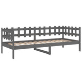 Lit de jour sans matelas gris 80x200 cm bois de pin massif