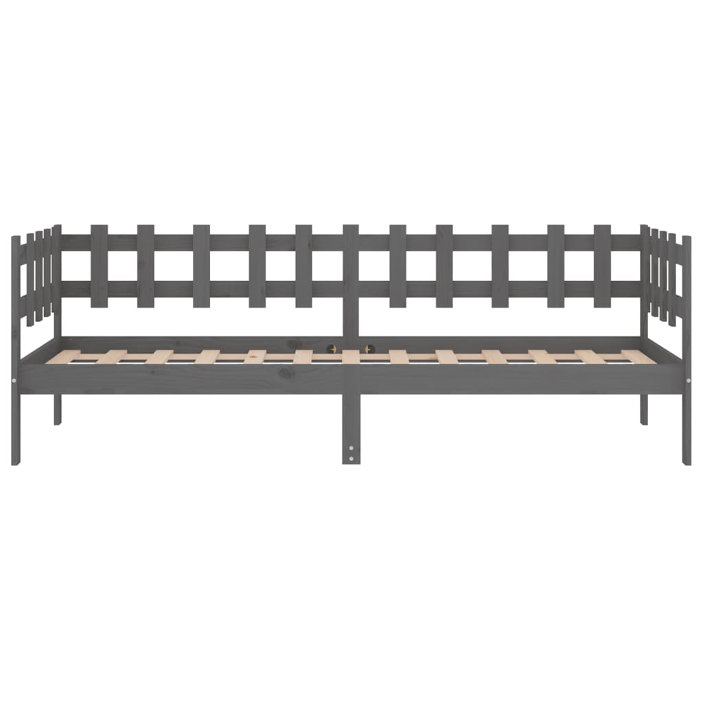 Lit de jour sans matelas gris 80x200 cm bois de pin massif