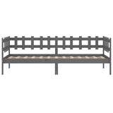 Lit de jour sans matelas gris 80x200 cm bois de pin massif