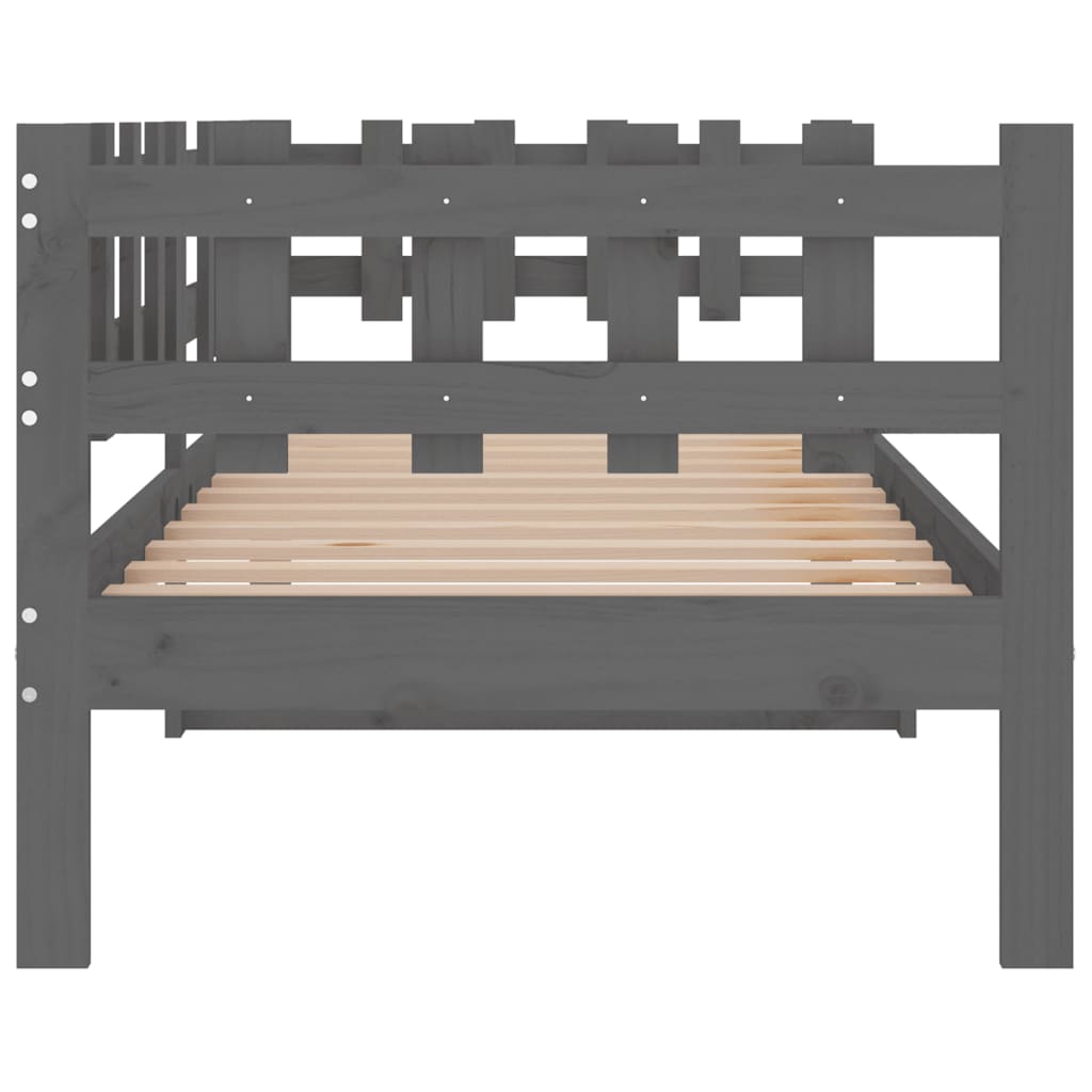 Lit de jour sans matelas gris 80x200 cm bois de pin massif