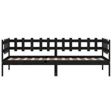 Lit de jour sans matelas noir 80x200 cm bois de pin massif