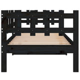 Lit de jour sans matelas noir 80x200 cm bois de pin massif