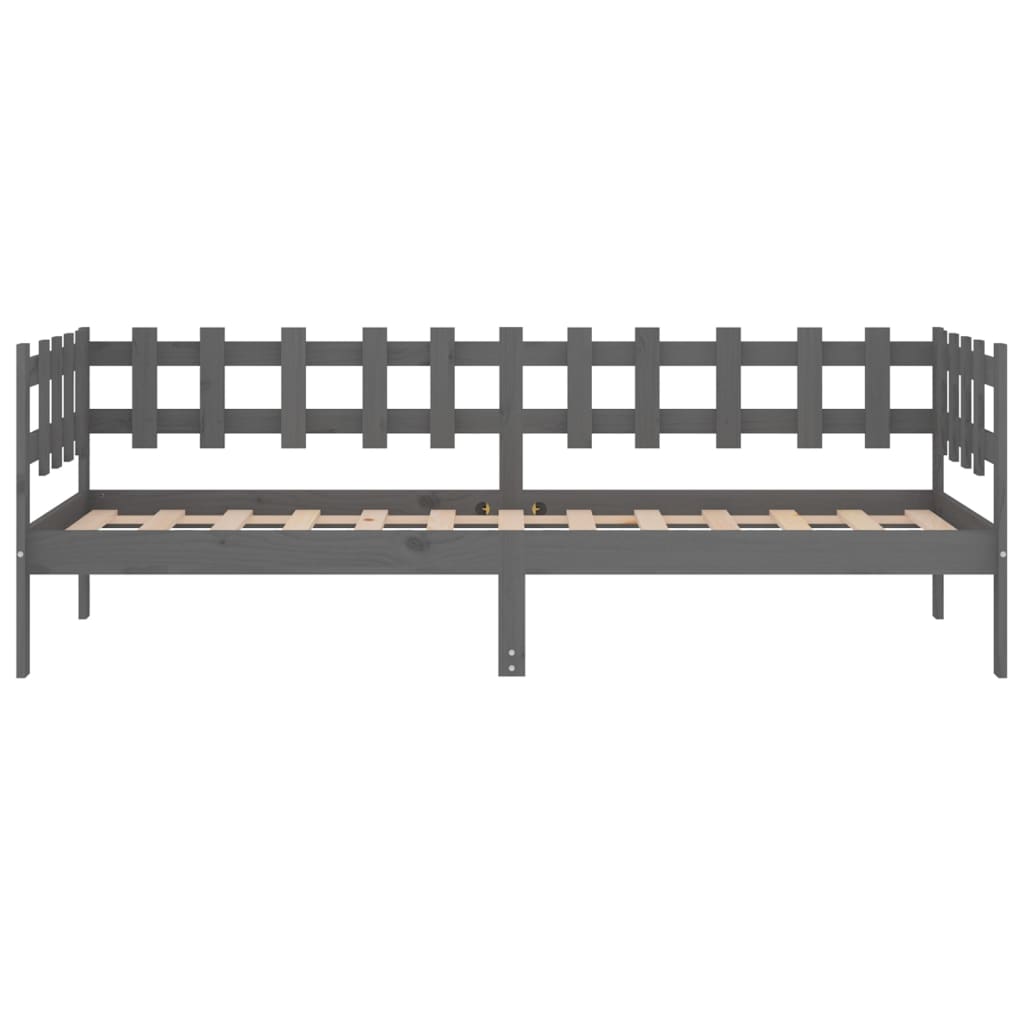 Lit de jour sans matelas gris 90x200 cm bois de pin massif