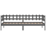 Lit de jour sans matelas gris 90x200 cm bois de pin massif