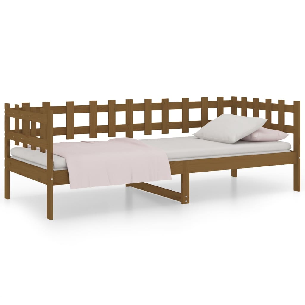 Lit de jour sans matelas marron miel 90x200 cm bois pin massif