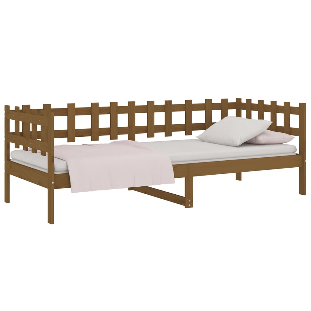 Lit de jour sans matelas marron miel 90x200 cm bois pin massif