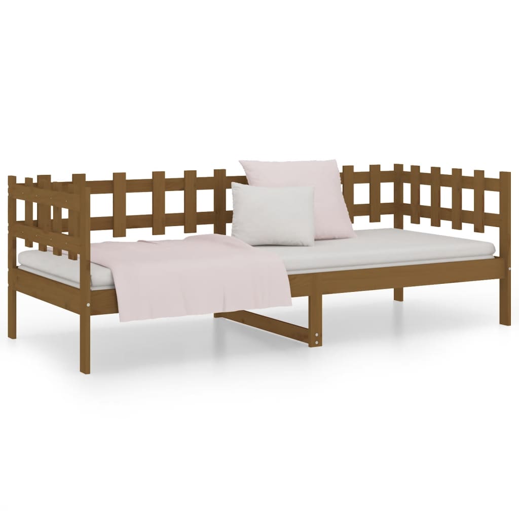 Lit de jour sans matelas marron miel 90x200 cm bois pin massif