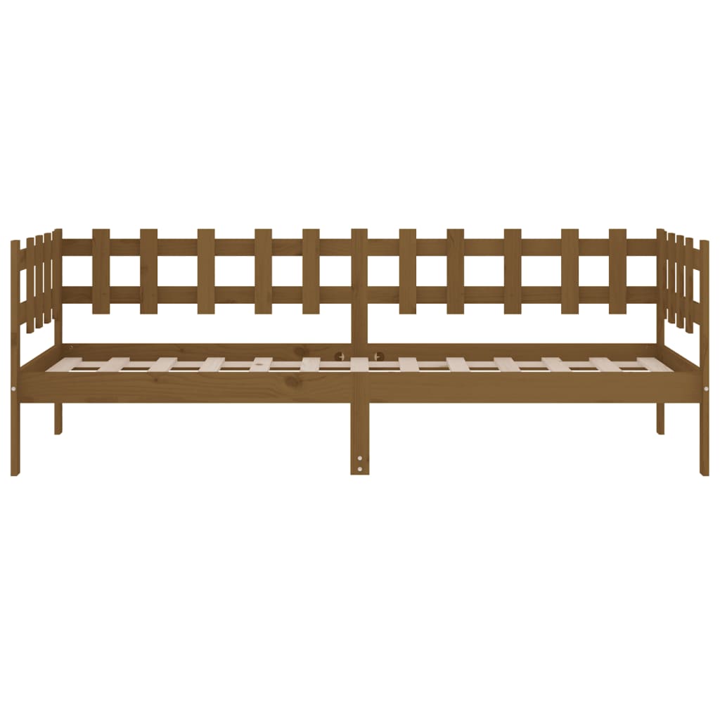 Lit de jour sans matelas marron miel 90x200 cm bois pin massif