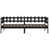 Lit de jour sans matelas noir 90x200 cm bois de pin massif