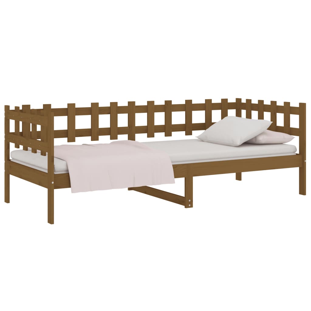 Lit de jour sans matelas marron miel 90x190 cm bois pin massif