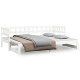 Sliding bed without mattress white 2x(80x200)cm